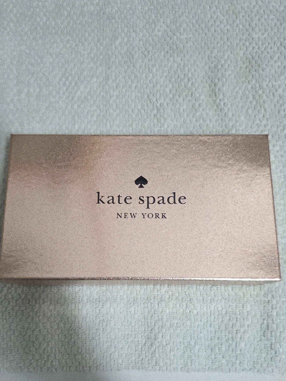 Kate Spade New York rose gold glitter cardholder clutch